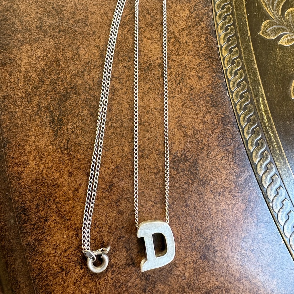 Polo by Ralph Lauren 925 sterling Silver Initial 'D' Necklace 925 silver rare